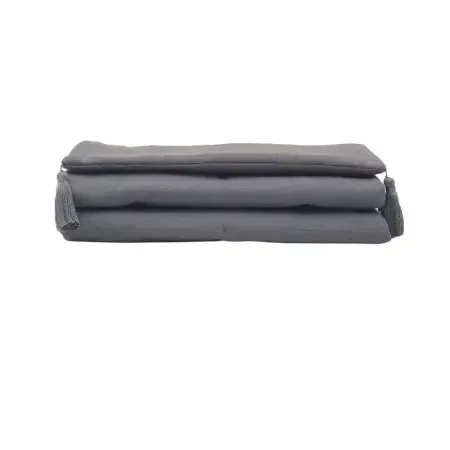 Nora Püsküllü Yatak Üzeri Runner 70x220 cm Koyu Gri - 1