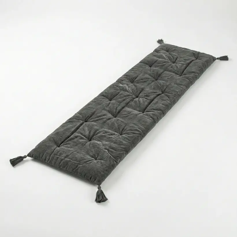 Nora Püsküllü Yatak Üzeri Runner 70x220 cm Koyu Gri - 