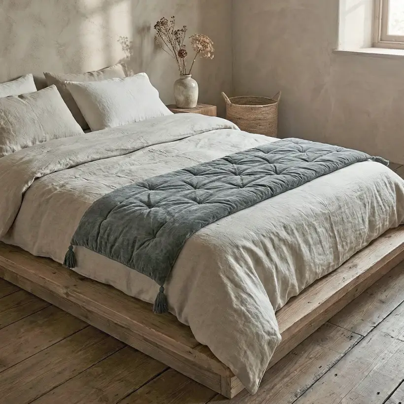 Nora Püsküllü Yatak Üzeri Runner 70x220 cm Koyu Gri - Penelope