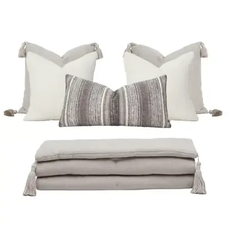 Nora Püsküllü Yatak Üzeri Runner 70x220 cm Naturel - PENELOPE