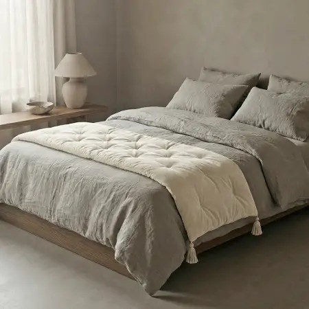 Nora Püsküllü Yatak Üzeri Runner 70x220 cm Naturel - 1