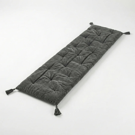Nora Püsküllü Yatak Üzeri Runner 70x220 cm Koyu Gri - PENELOPE (1)
