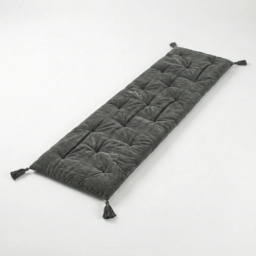 Nora Püsküllü Yatak Üzeri Runner 70x220 cm Koyu Gri - 