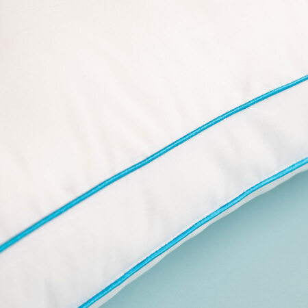 Amelia Mavi Biyeli Pamuk Kumaş Yastık 50x70 cm - 5