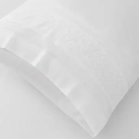 %100 Pamuk 200 TC Nevresim Takımı 240x220 cm Beyaz - Vera Serisi - 3