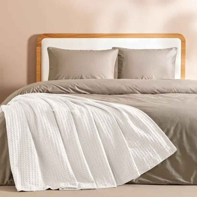 %100 Pamuk Çift Kişilik Pike 220x240 cm Beyaz - Lia Serisi - Penelope