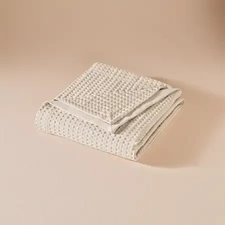 %100 Pamuk Çift Kişilik Pike 220x240 cm Taş - Lia Serisi - 5