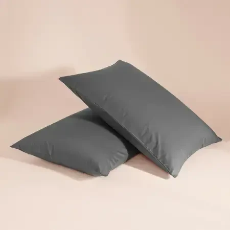 %100 Pamuk Percale 2'li Yastık Kılıfı Antrasit - Pure Serisi - Penelope