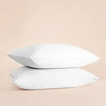 %100 Pamuk Percale 2'li Yastık Kılıfı Beyaz - Pure Serisi - 1