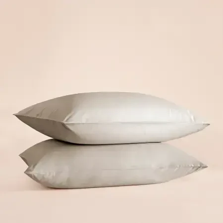 %100 Pamuk Percale 2'li Yastık Kılıfı Taş Rengi - Pure Serisi - 1