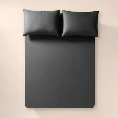 %100 Pamuk Percale Lastikli Çarşaf 100x200 cm Antrasit - Pure Serisi - 1