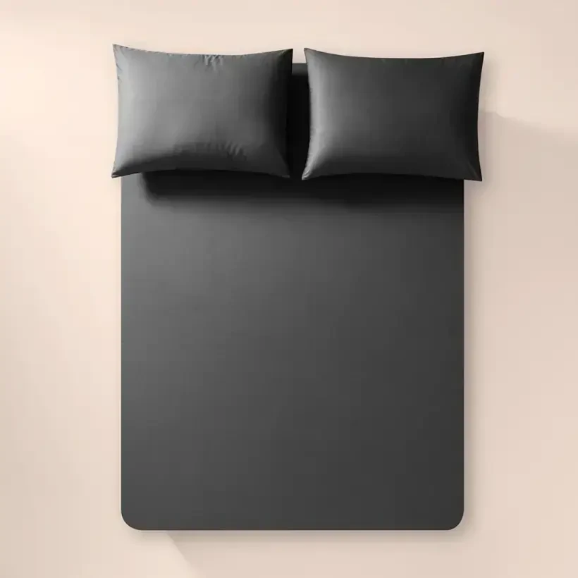 %100 Pamuk Percale Lastikli Çarşaf 100x200 cm Antrasit - Pure Serisi - Penelope