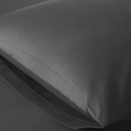 %100 Pamuk Percale Lastikli Çarşaf 100x200 cm Antrasit - Pure Serisi - 3