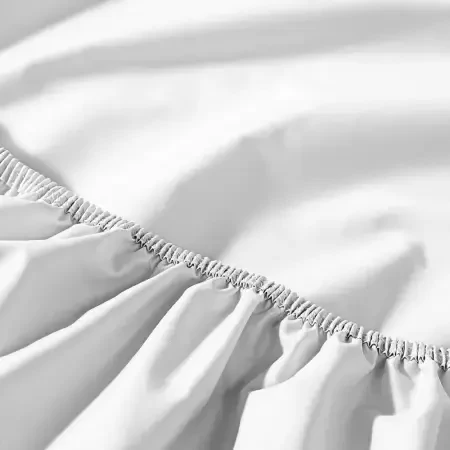 %100 Pamuk Percale Lastikli Çarşaf 100x200 cm Beyaz - Pure Serisi - 5