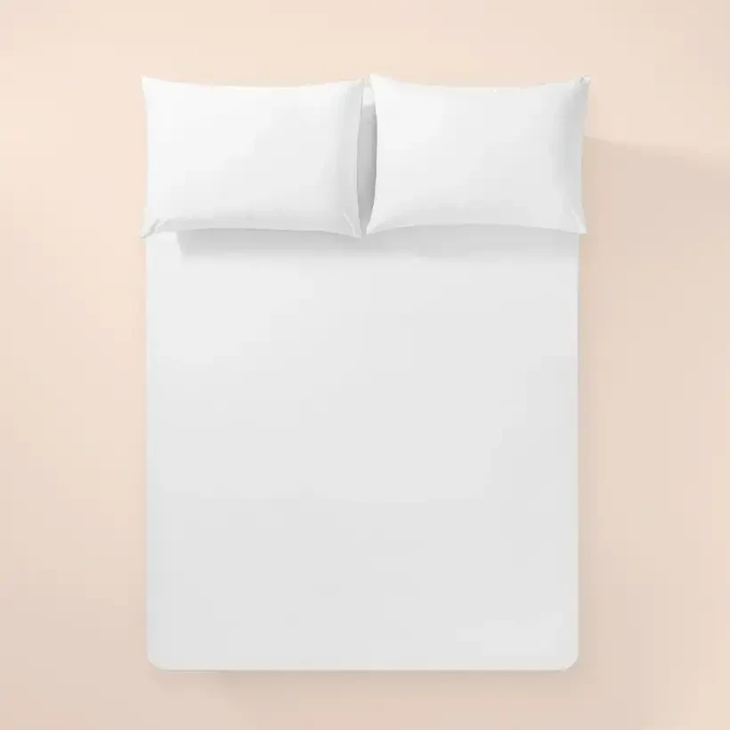 %100 Pamuk Percale Lastikli Çarşaf 100x200 cm Beyaz - Pure Serisi - 