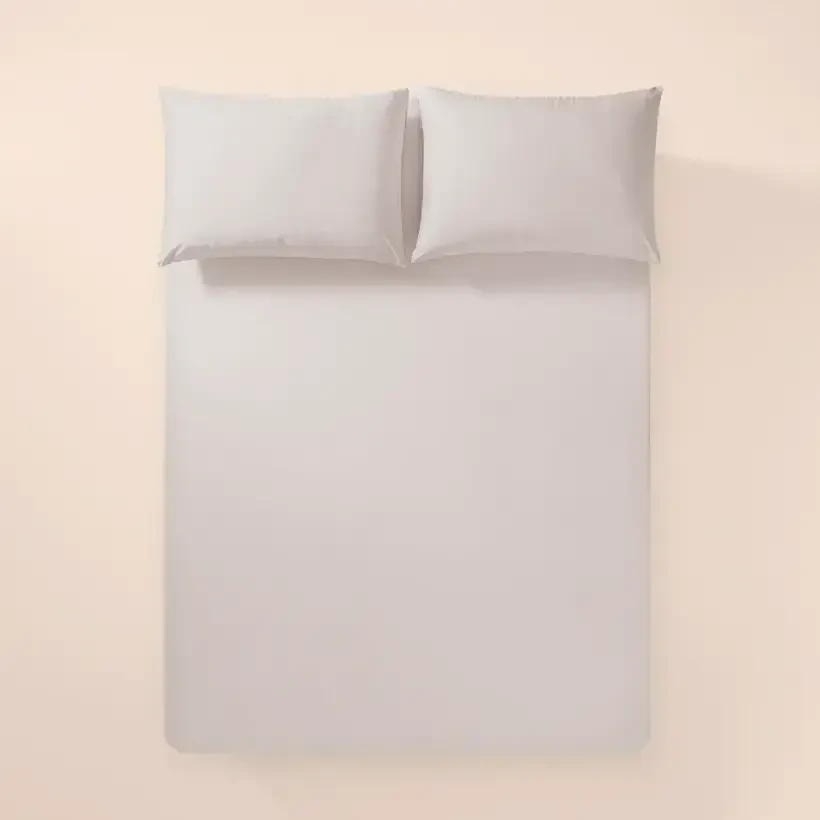 %100 Pamuk Percale Lastikli Çarşaf 100x200 cm Gri - Pure Serisi - 
