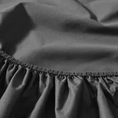 %100 Pamuk Percale Lastikli Çarşaf 120x200 cm Antrasit - Pure Serisi - 5