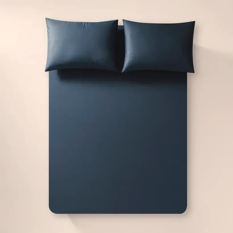 %100 Pamuk Percale Lastikli Çarşaf 120x200 cm Lacivert - Pure Serisi - Penelope