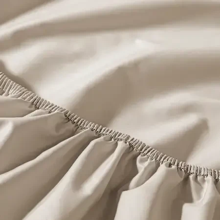 %100 Pamuk Percale Lastikli Çarşaf 120x200 cm Taş Rengi - Pure Serisi - 5