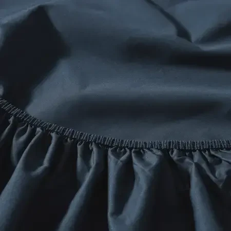 %100 Pamuk Percale Lastikli Çarşaf 160x200 cm Lacivert - Pure Serisi - 5