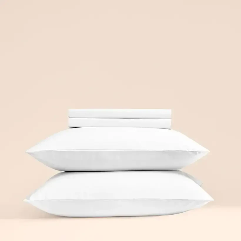 %100 Pamuk Percale Lastikli Çarşaf 180x200 cm Beyaz - Pure Serisi - 