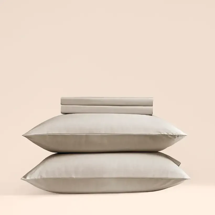%100 Pamuk Percale Lastikli Çarşaf 180x200 cm Taş Rengi - Pure Serisi - 