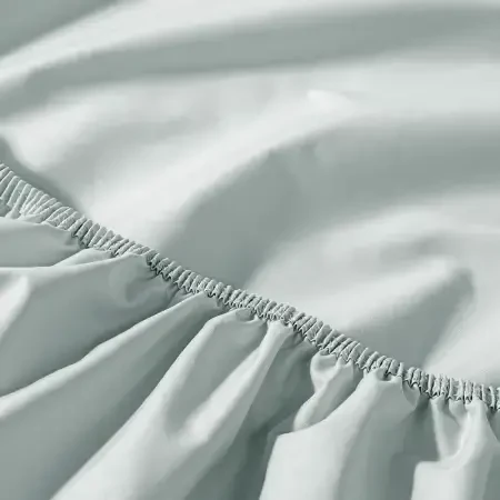 %100 Pamuk Percale Lastikli Çarşaf 200x200 cm Mavi - Pure Serisi - 5