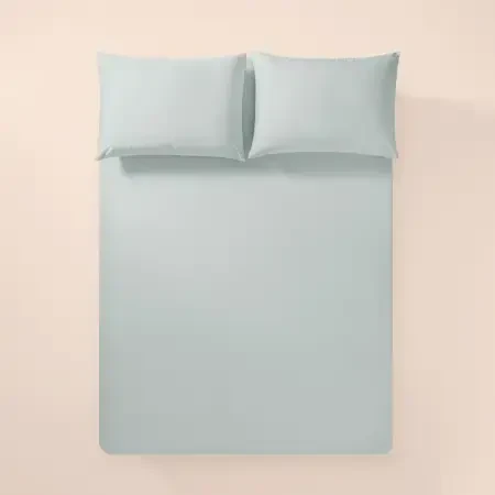 %100 Pamuk Percale Lastikli Çarşaf 200x200 cm Mavi - Pure Serisi - 1
