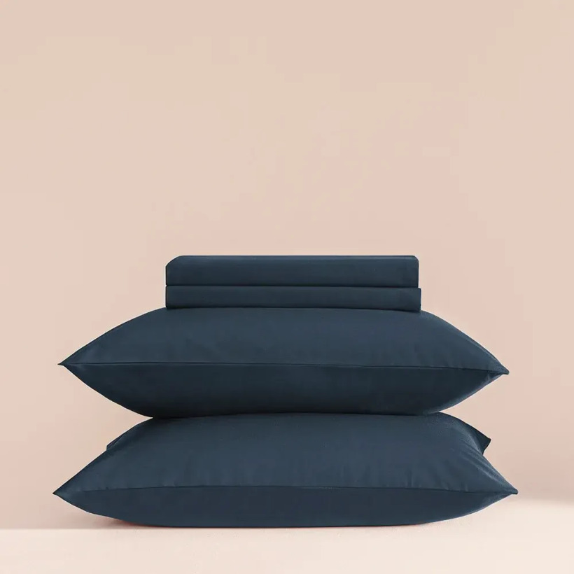 %100 Pamuk Percale Lastikli Çarşaf Lacivert - Pure Serisi - 