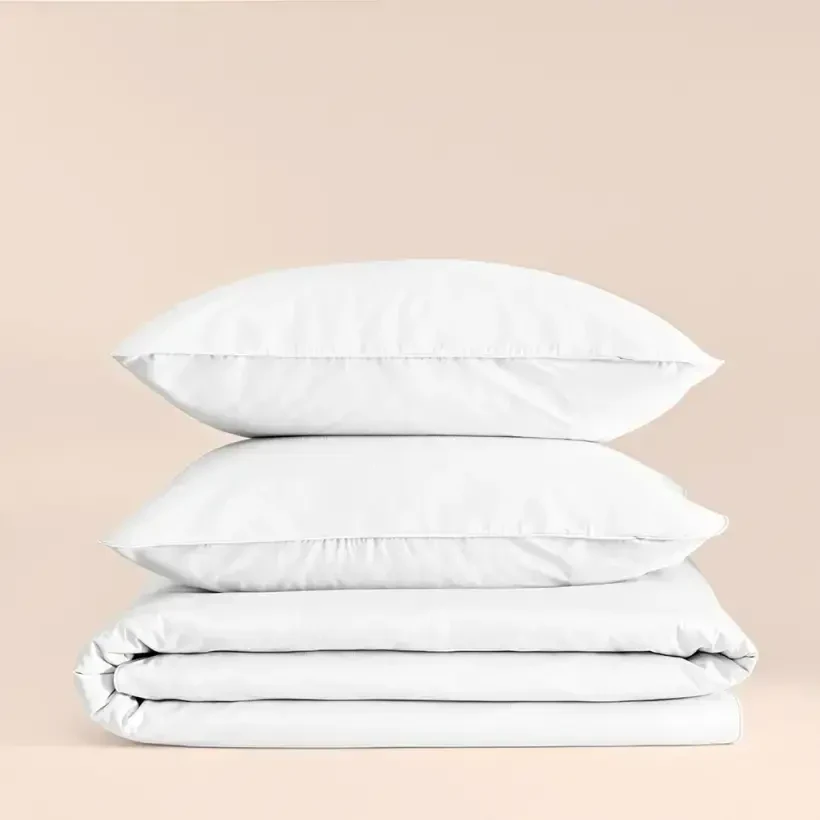 %100 Pamuk Percale Nevresim Seti Tek Kişilik 160x220 cm Beyaz - Pure Serisi - 