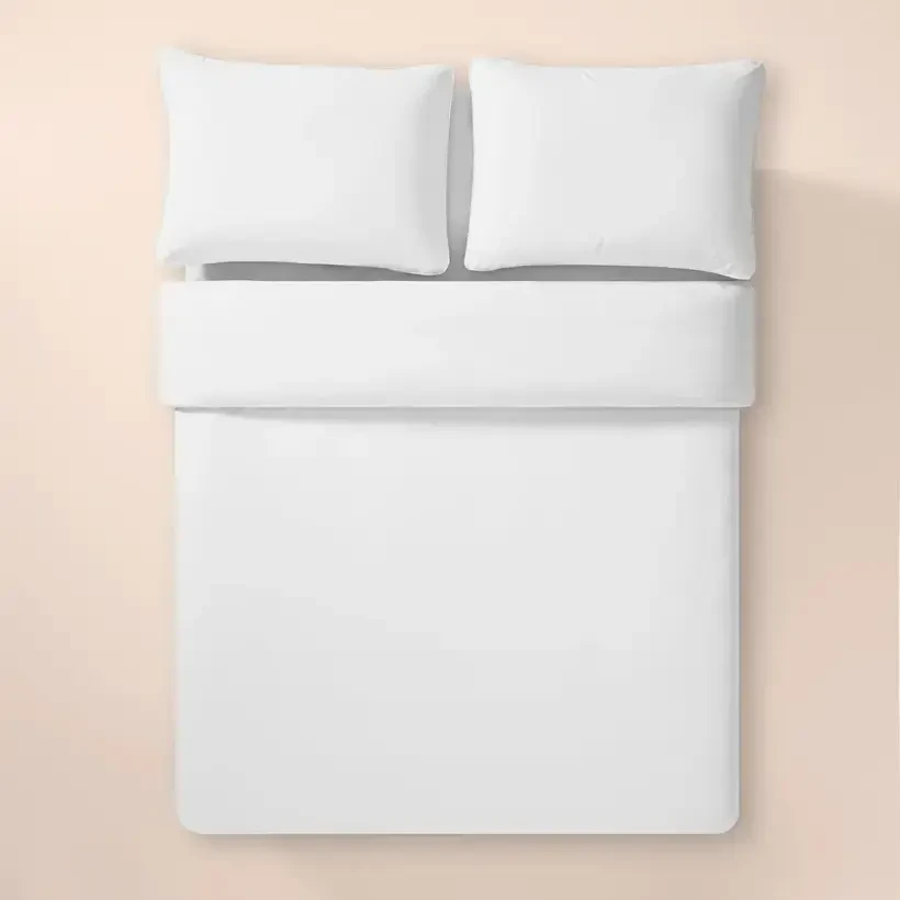 %100 Pamuk Percale Nevresim Seti Tek Kişilik 160x220 cm Beyaz - Pure Serisi - 