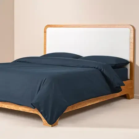 %100 Pamuk Percale Nevresim Seti Tek Kişilik 160x220 cm Lacivert - Pure Serisi - 1