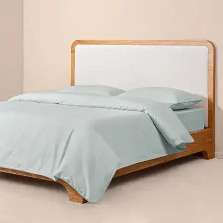 %100 Pamuk Percale Nevresim Seti Tek Kişilik 160x220 cm Mavi - Pure Serisi - 1