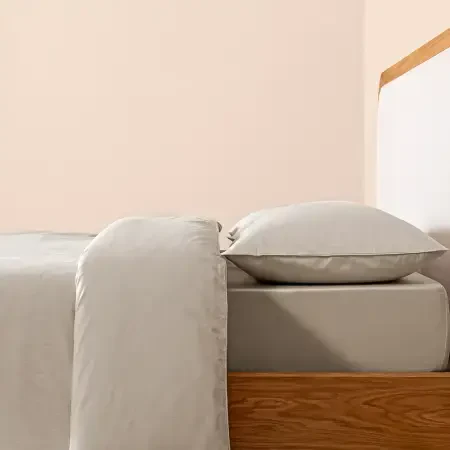 %100 Pamuk Percale Nevresim Seti Tek Kişilik 160x220 cm Taş Rengi - Pure Serisi - 7