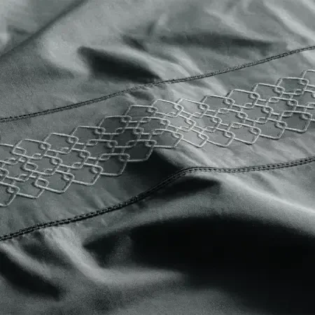 %100 Pamuk Percale Nevresim Seti 200x220 cm Antrasit - Juana Serisi - 5