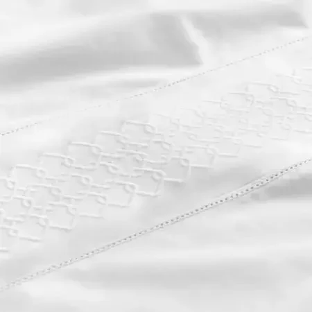 %100 Pamuk Percale Nevresim Seti 200x220 cm Beyaz - Juana Serisi - 5
