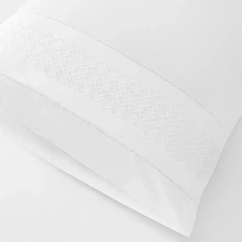 %100 Pamuk Percale Nevresim Seti Beyaz - Juana Serisi - 
