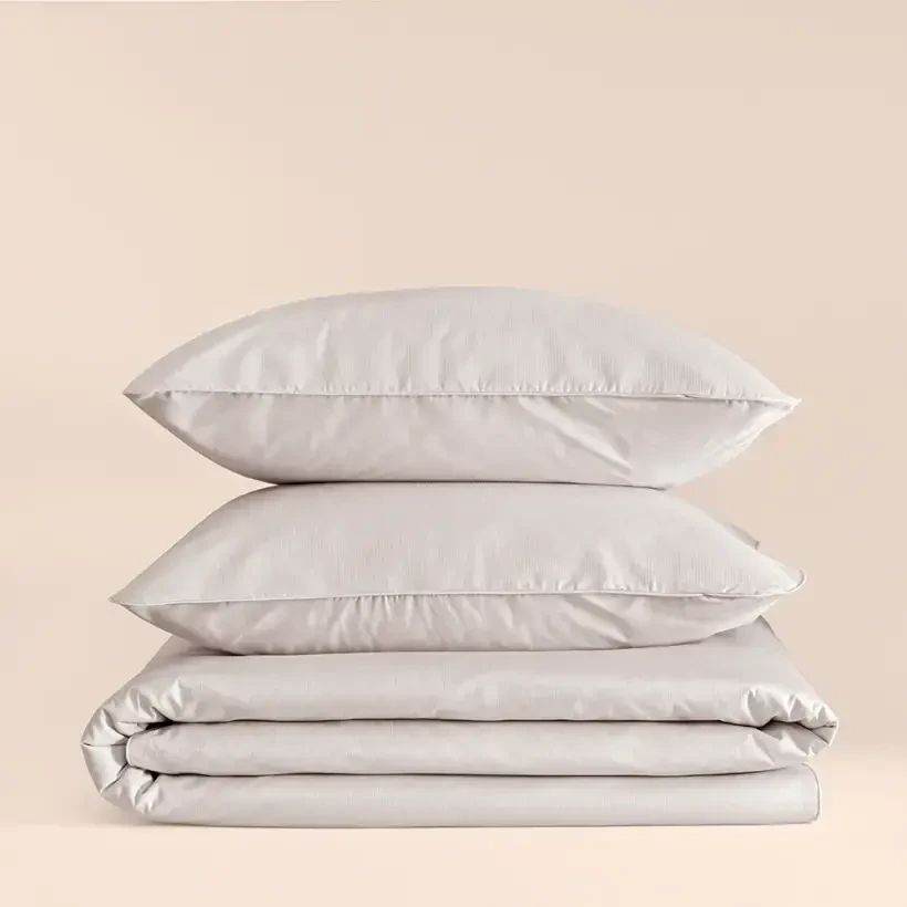 %100 Pamuk Percale Nevresim Seti 200x220 cm Gri - Pure Serisi - 