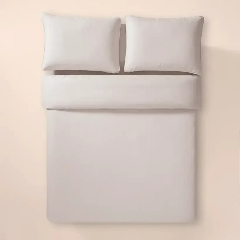 %100 Pamuk Percale Nevresim Seti 200x220 cm Gri - Pure Serisi - 