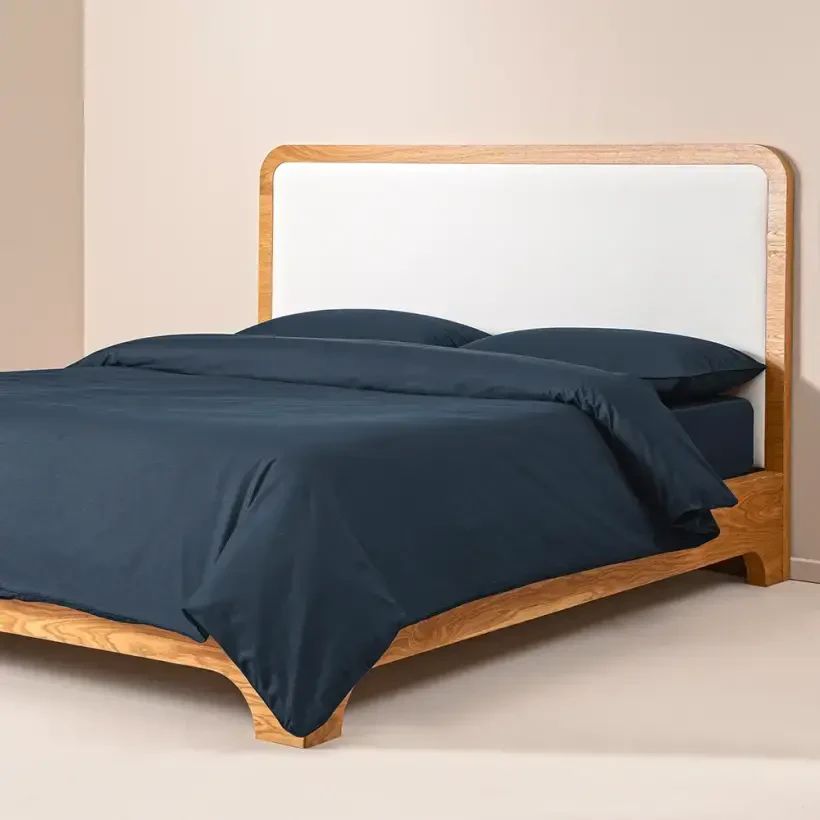 %100 Pamuk Percale Nevresim Seti 200x220 cm Lacivert - Pure Serisi - 