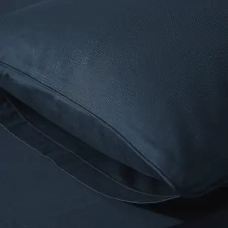 %100 Pamuk Percale Nevresim Seti 200x220 cm Lacivert - Pure Serisi - 4