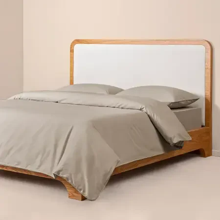 %100 Pamuk Percale Nevresim Seti 200x220 cm Taş Rengi - Pure Serisi - 1