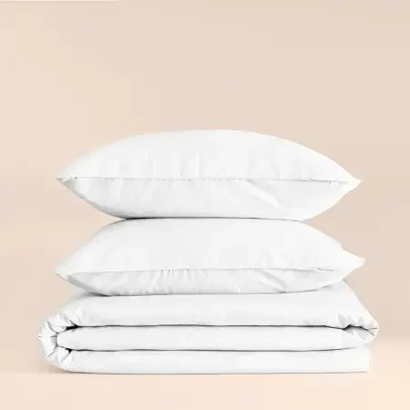 %100 Pamuk Percale Nevresim Seti 240x220 cm Beyaz - Pure Serisi - Penelope (1)