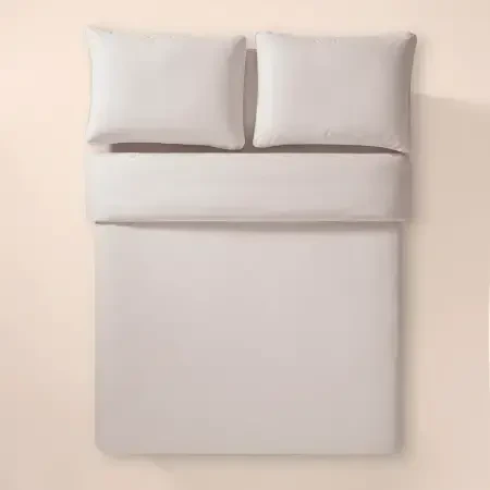 %100 Pamuk Percale Nevresim Seti 240x220 cm Gri - Pure Serisi - 3