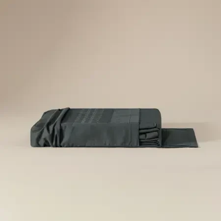 %100 Pamuk Percale Nevresim Seti 260x240 cm Antrasit - Juana Serisi - 8