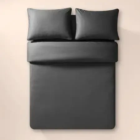 %100 Pamuk Percale Nevresim Seti 260x240 cm Antrasit - Pure Serisi - 3