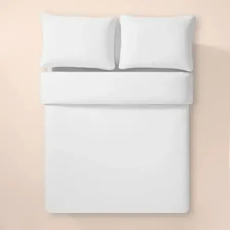 %100 Pamuk Percale Nevresim Seti 260x240 cm Beyaz - Pure Serisi - 3