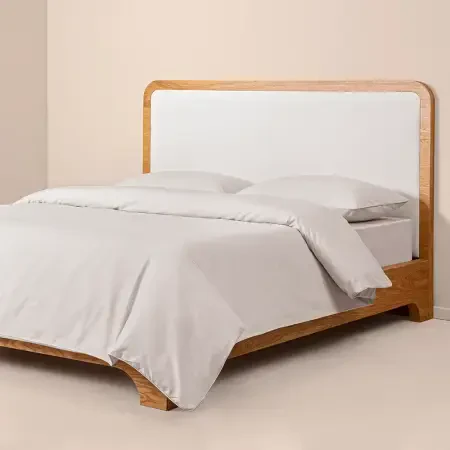 %100 Pamuk Percale Nevresim Seti 260x240 cm Gri - Pure Serisi - 1