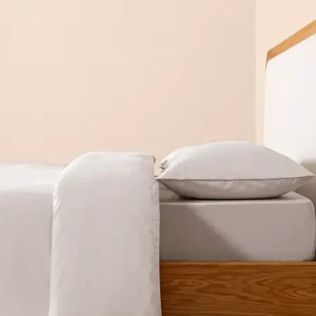 %100 Pamuk Percale Nevresim Seti 260x240 cm Gri - Pure Serisi - 7