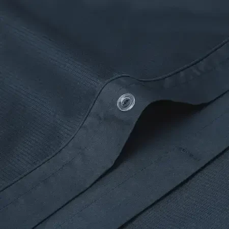 %100 Pamuk Percale Nevresim Seti 260x240 cm Lacivert - Pure Serisi - 5